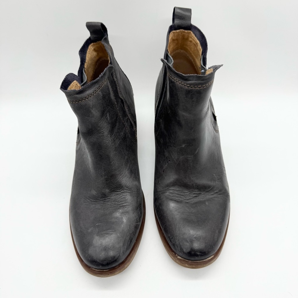 KORKS by Kork-Ease Tea Chelsea Booties Dark Grey Stacked Heel Minimalist‎ Office - Picture 4 of 11